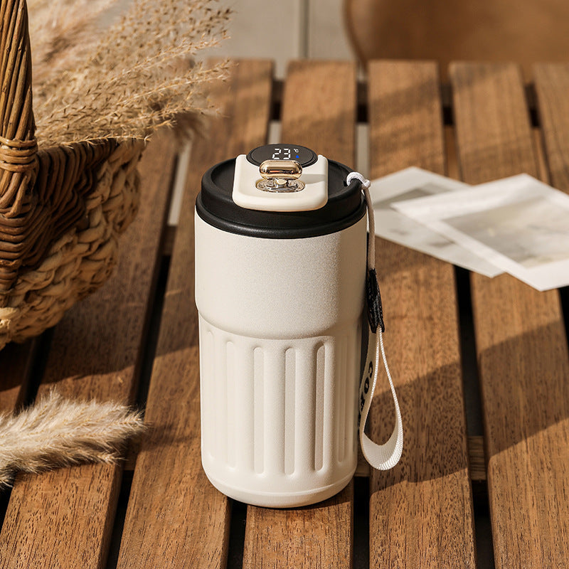 Smart Digital Thermal Bottle Portable Coffee Mug Stainless Steel  450ml