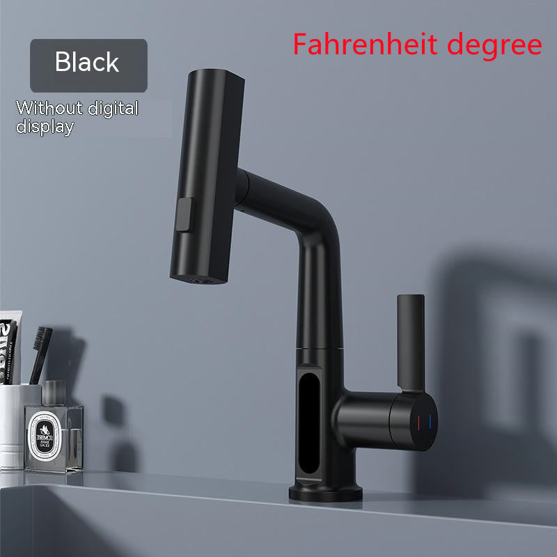 Intelligent Digital Display Faucet Pull-out Basin Faucet Temperature Digital