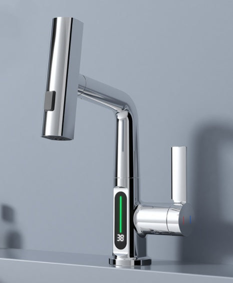 Intelligent Digital Display Faucet Pull-out Basin Faucet Temperature Digital