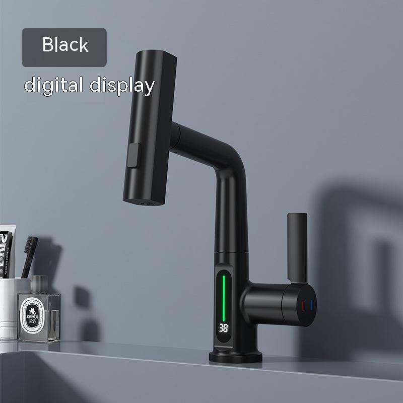 Intelligent Digital Display Faucet Pull-out Basin Faucet Temperature Digital