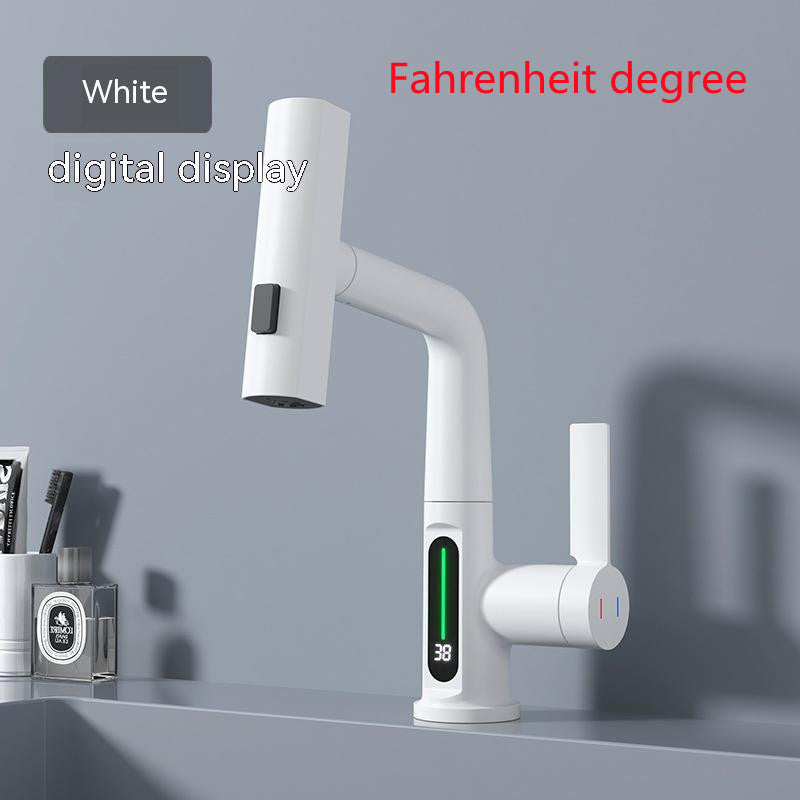 Intelligent Digital Display Faucet Pull-out Basin Faucet Temperature Digital