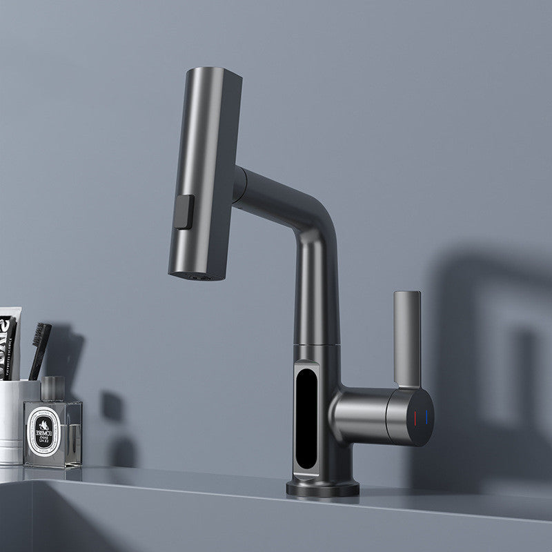 Intelligent Digital Display Faucet Pull-out Basin Faucet Temperature Digital