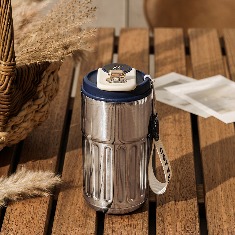 Smart Digital Thermal Bottle Portable Coffee Mug Stainless Steel  450ml